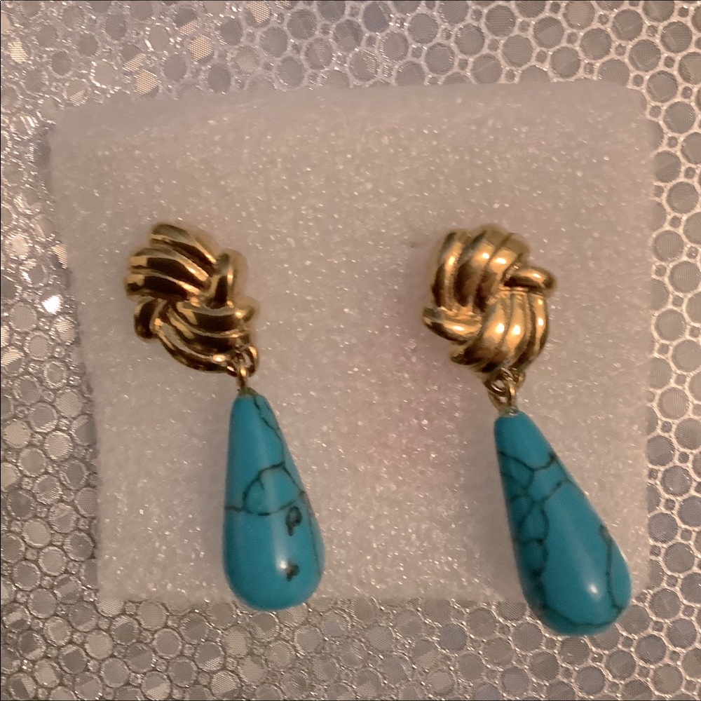 ShopLC Blue Howlite Drop Earrings